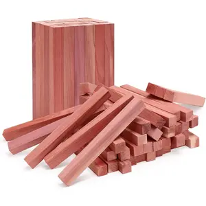Cedar Blocks for Clothes Storage 50Pcs Aromatic Red Cedar Wood Sticks Chips Planks for Closets Drawers Wardrobe