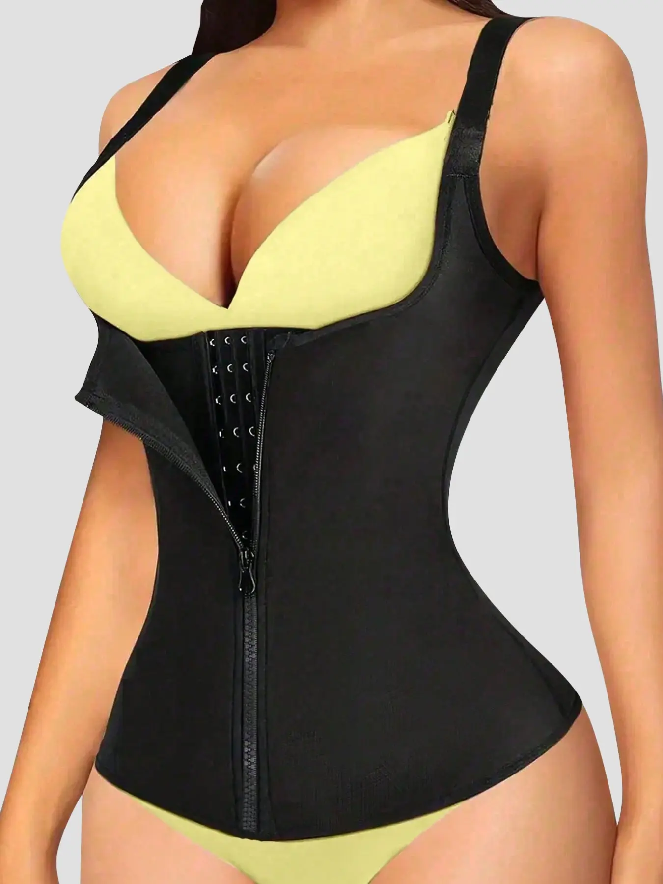 Women's Sport Waist Trainer, Adjustable Strap Body Shaper, Compression Adjustable Shapewear, Body Sculpting Compression, Zipper Closure, Push-Up Bra, Tummy Control, Abdomen Control Garment, Comfortable Fit