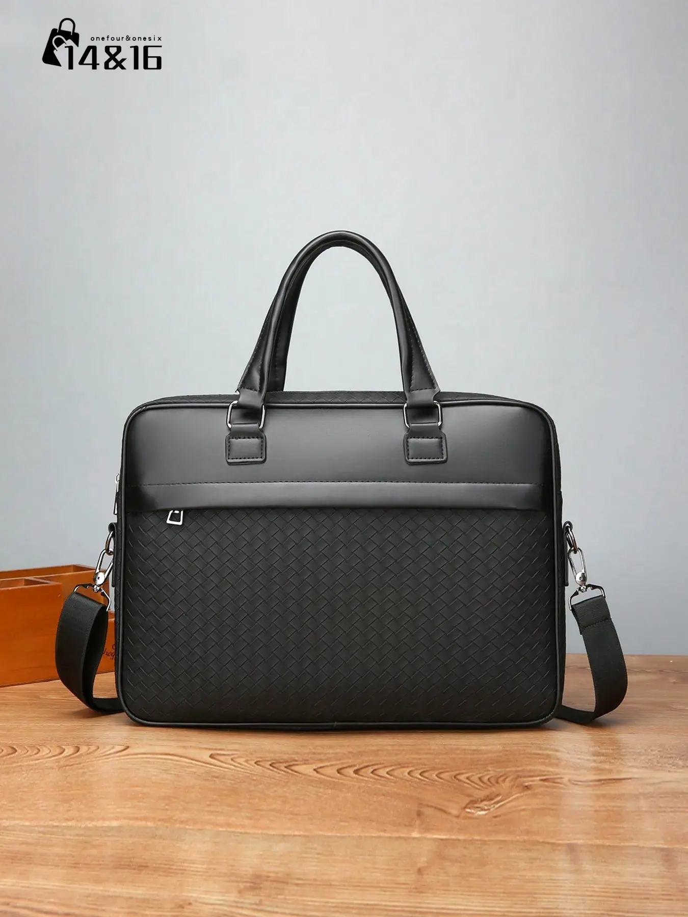 Men's Large Capacity Shoulder Bag, Crossbody Bag, Casual Business Briefcase, Zip, Waterproof Durable Material, Fits Laptop