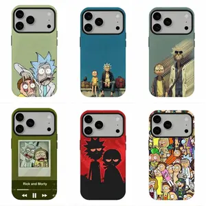 *Rick and Morty* cartoon phone case, compatible with iPhone 11–17 Pro Max/Plus and Samsung Galaxy S23–25 series; features an edgy grunge aesthetic and dark humor; drop-resistant design—perfect for a holiday gift.