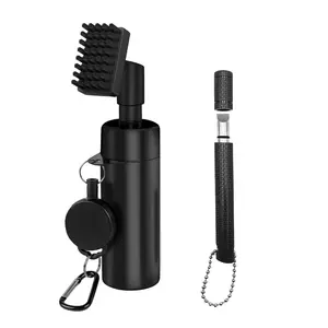 Golf Club Brush Cleaner with Retainer Clip and Squeeze Water Bottle, Essentials Golf Accessories for Men