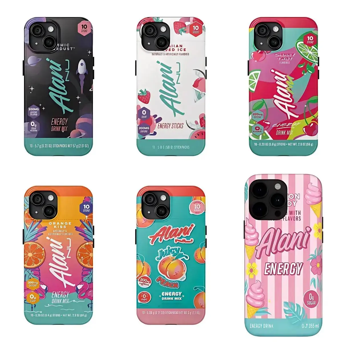 Alani Energy Drink Inspired Double Layer Phone Case, Shell, Casing, Cover - Durable, Shockproof, Shock-Absorbing, Anti-Drop, Lightweight, Summer Flavor Design - For iPhone 17/16/15/14/13/12/11 Pro Max/Plus, Samsung Galaxy S23-25 - New Fashion Trend, Smart