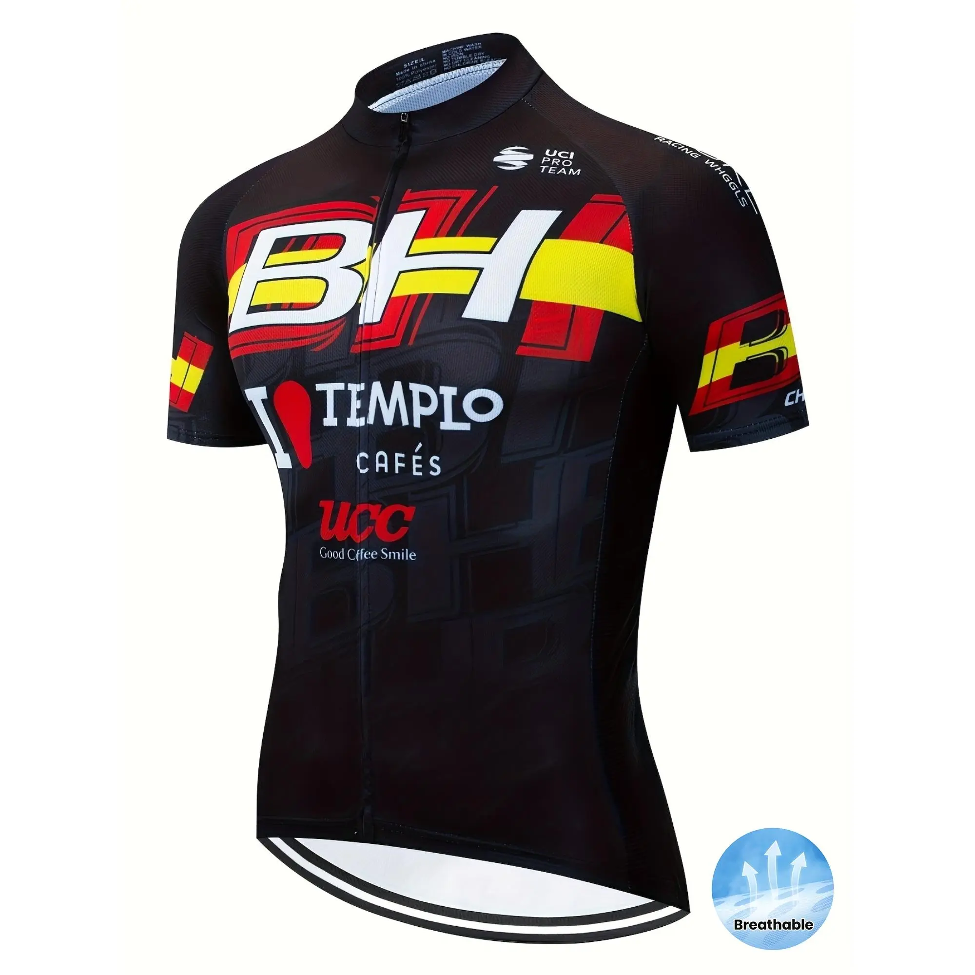 Male Short-Sleeve Cycling Jersey Set, Color Block Breathable Bike Shirt and Shorts for Summer Road Cycling, Multi-Size