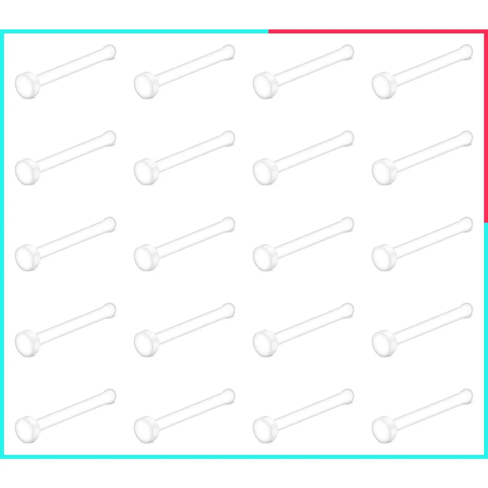 18g Clear Nose Studs Flat Top Bone Shape Nose Retainer for Work & Surgery, Flexible Plastic Piercing Retainer