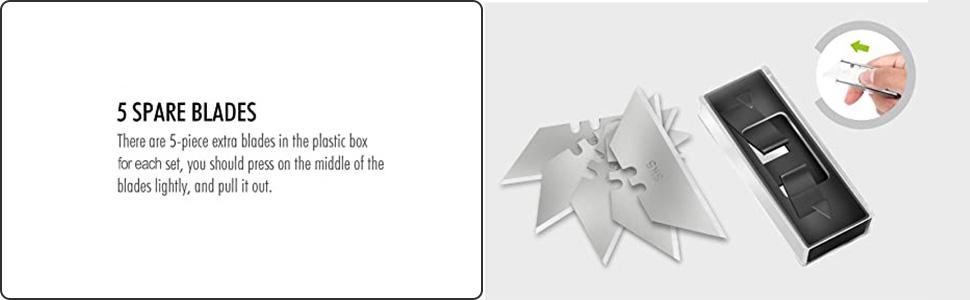 Folding Utility Box Cutter with 5 Razor Blades, Pocket Utility Knives, Screwdriver, Saw, Lock Design, Clip and Holder for Belt, EDC Heavy Duty Work Knifes, Fathers Day Dad Gifts for Papa