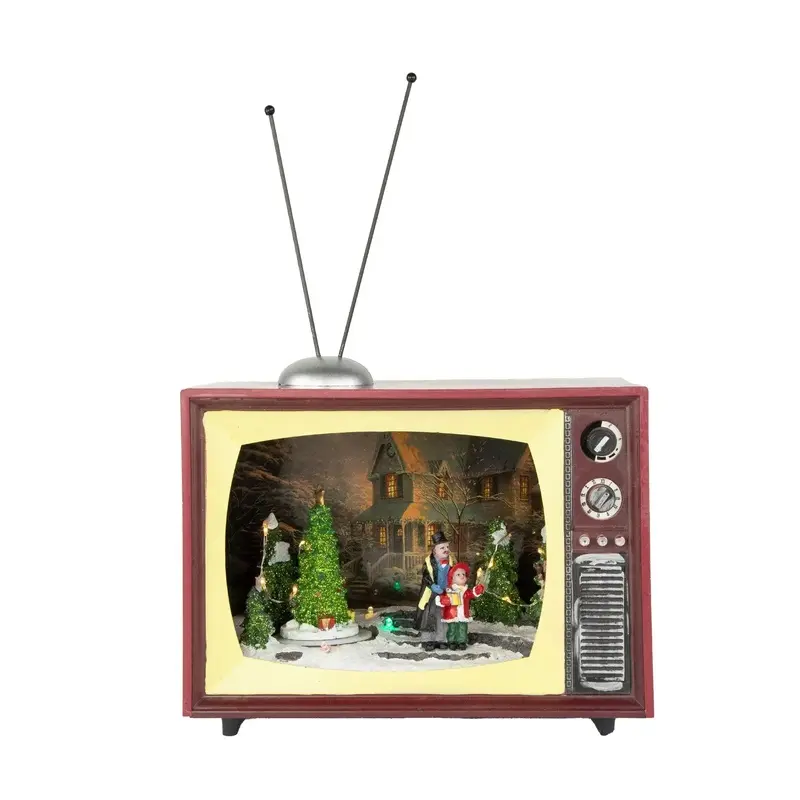 9.25" LED Animated TV Scene Christmas Display