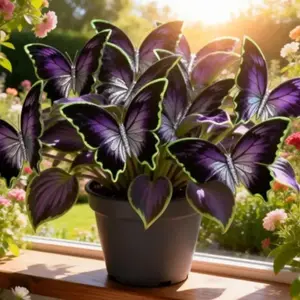 500+ Hosta Seeds Grow Magical Purple Butterfly Leaves That Look Alive