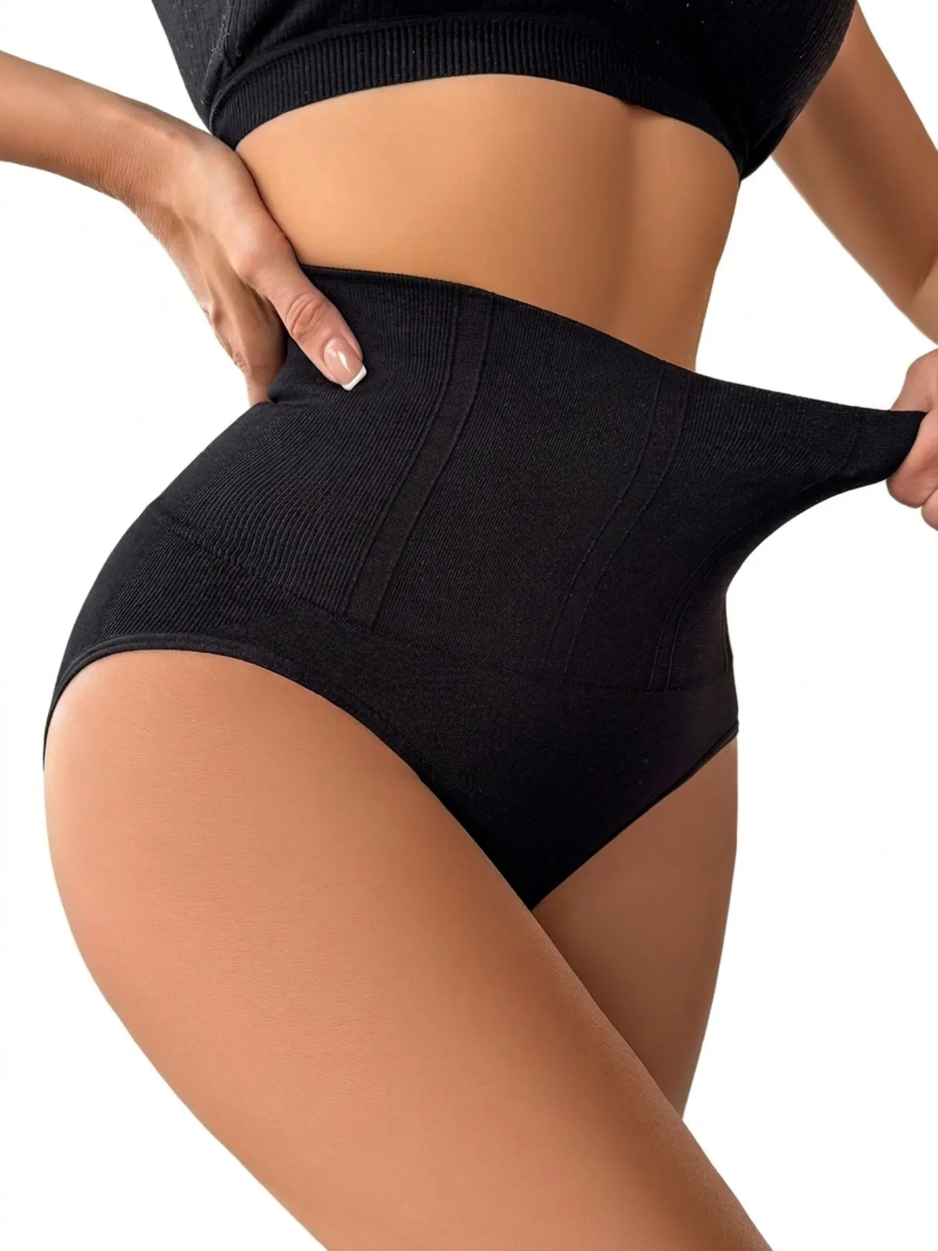 Women's High-Waisted Waist Trainer Panties, Seamless Stretch Belly Control Underwear, Wide Waist Rib Support, Comfortable Daily Wear