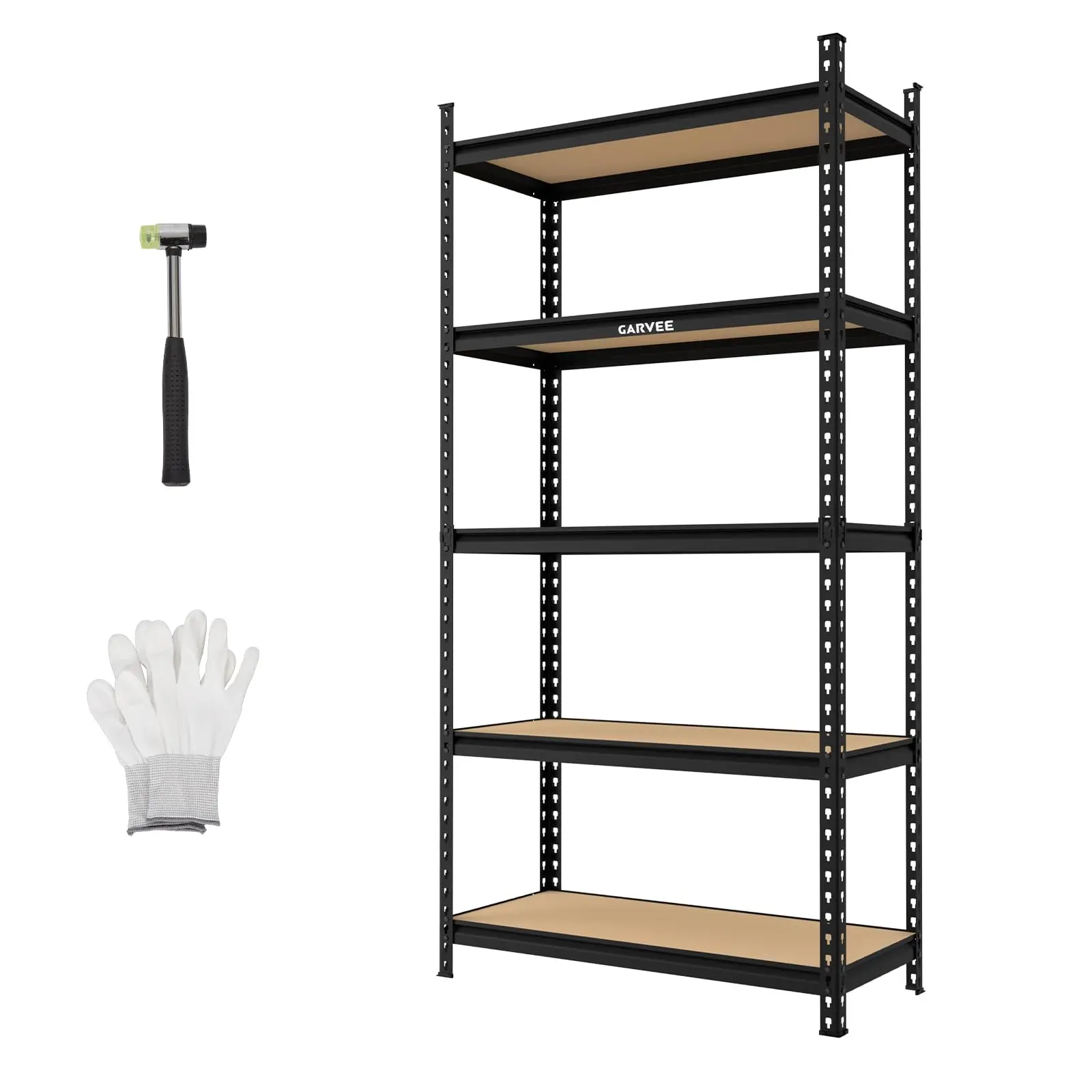 Heavy Duty 5-Tier Garage Storage Rack – Adjustable Metal Utility Shelf with Sturdyly MDF Boards – 2020 lbs Capacity – 72"H x 36"W x 16"D – Ideal for Basement, Pantry, Kitchen, Laundry