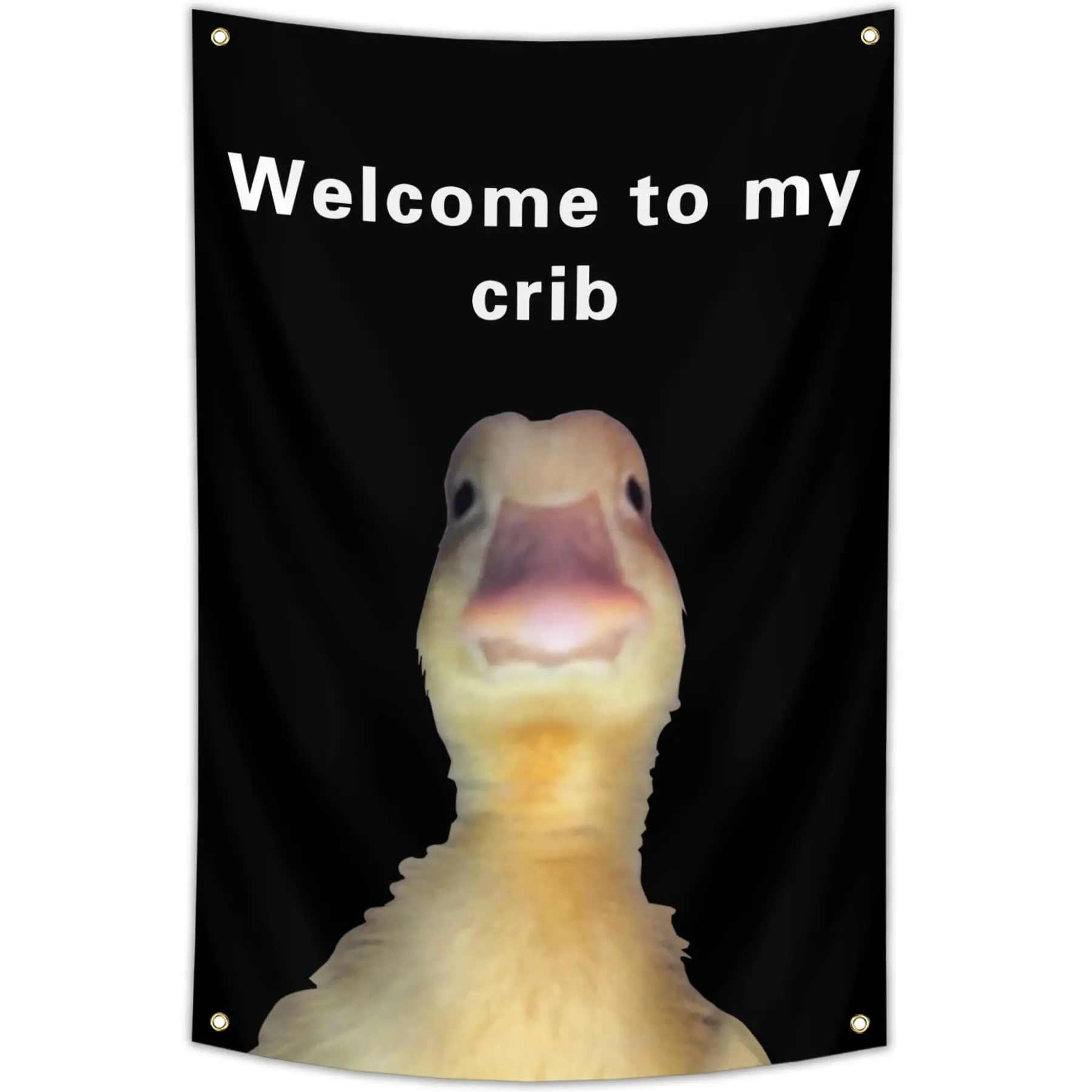 2x3Ft Lightweight Funny Welcome to My Crib Wall Flag - Double Stitch, 4 Brass Grommets, Duck-1 Design - Decoration for Graduation Party, College Dorm Room - Flags for Room Home Decor Tapestry