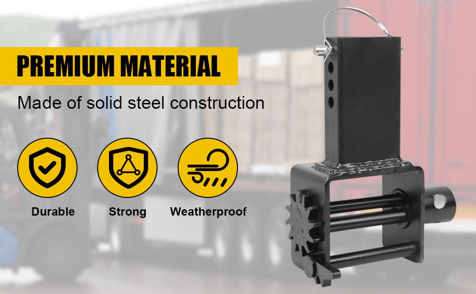 GARVEE Heavy Duty Flatbed Tool: 4 Pcs Trailer Stake Pocket Winch with 16200 Lbs Capacity, 5400 Lbs Load Limit, Ideal for Flatbed Trailer Trucks, Durable Black and Orange Design for Reliable Performance.