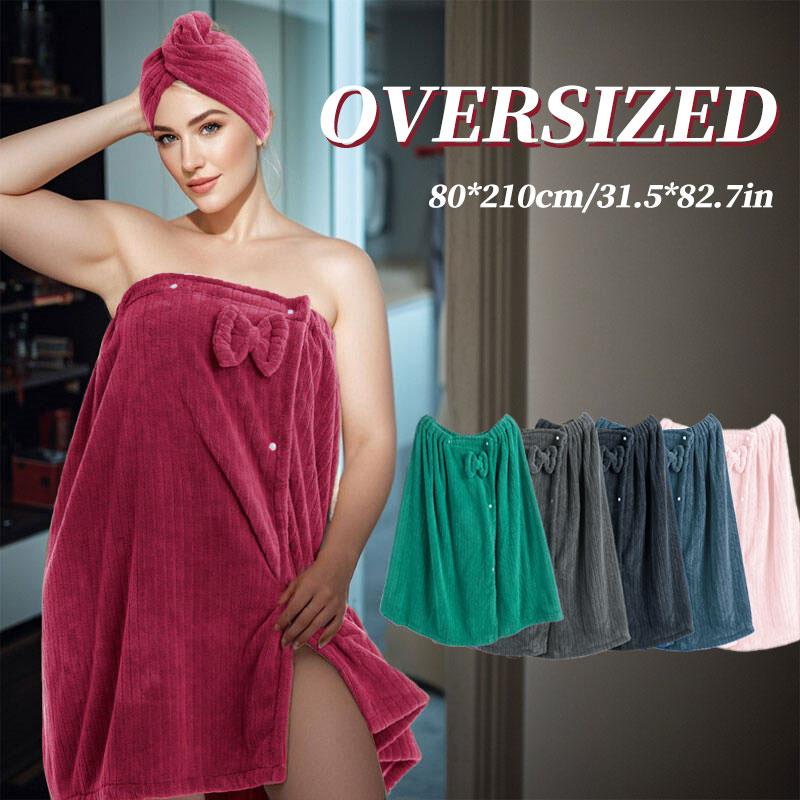 2pcs, Sizes 82*215Cm/82*165Cm, 350Gsm, Lightweight Extra-Large Bath Skirt & Princess Shower Cap, Adjustable with Suitable for M-XXXXL, Thickened Bath Skirt, Ideal for Home Use, Travel, Sauna and Spa, Dimensions 32.31*84.65In/32.31*64.96In