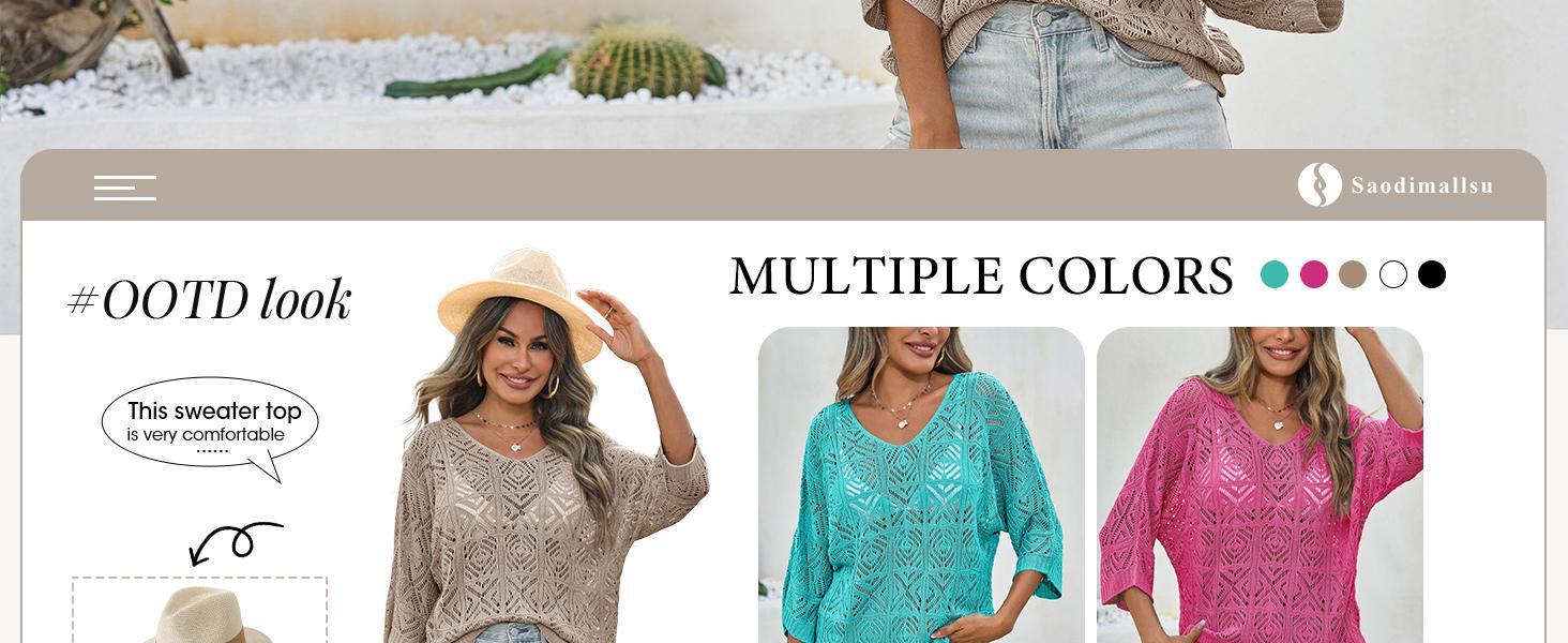 2026 Women's Bohemian-Inspired Beige Crochet Top with V-Neck# Springtok# TikTokShopJumpstartSale Casual Chic..