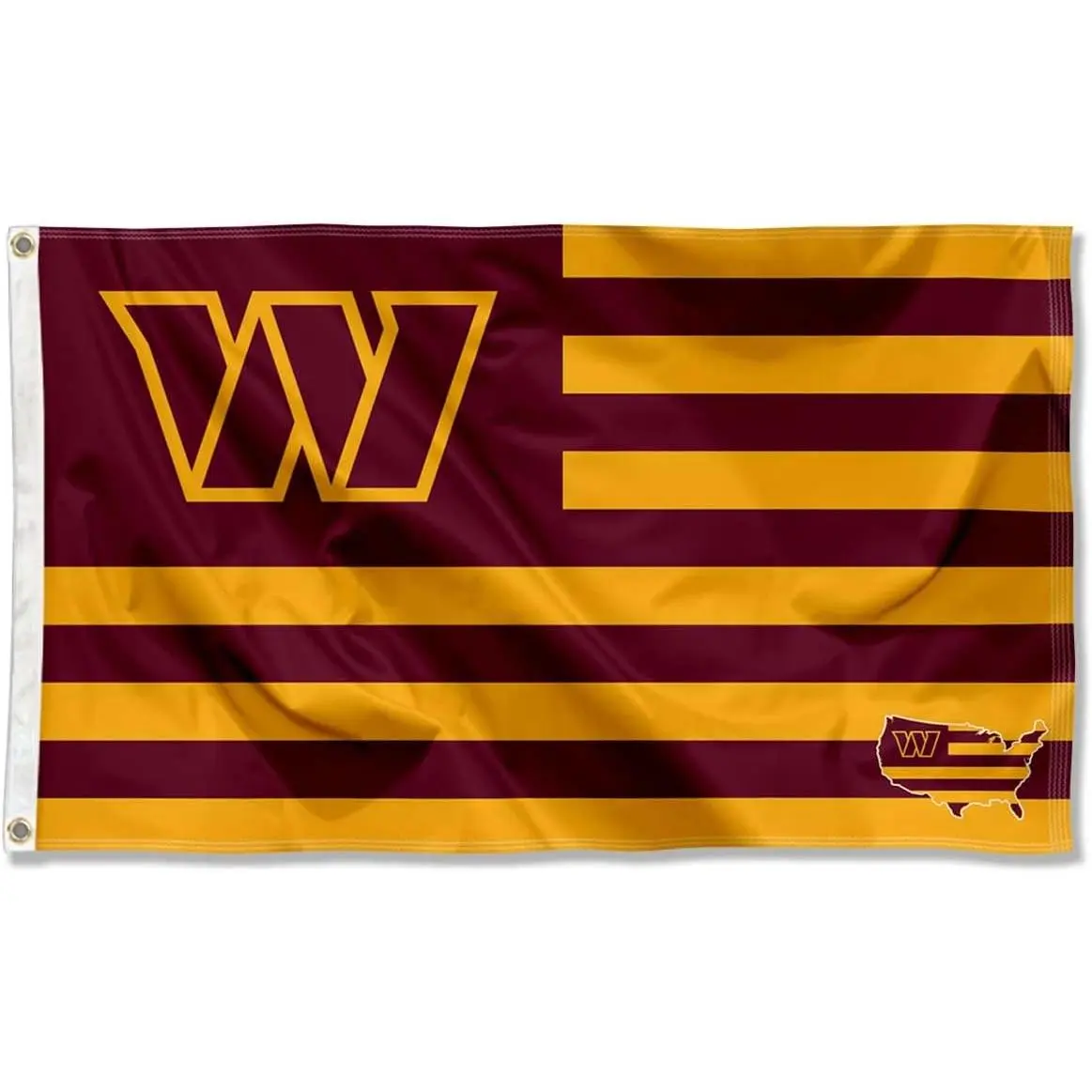 Washington Commanders 3x5 Grommet Flag - American Flag, Lightweight Print Banners for Decoration