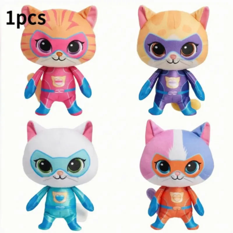 Superkitties Plush Toy Set, Adorable Superhero Cat Dolls, Soft High-Quality Plush, Ideal Gift for Kids and Collectors, Superkitties Fans