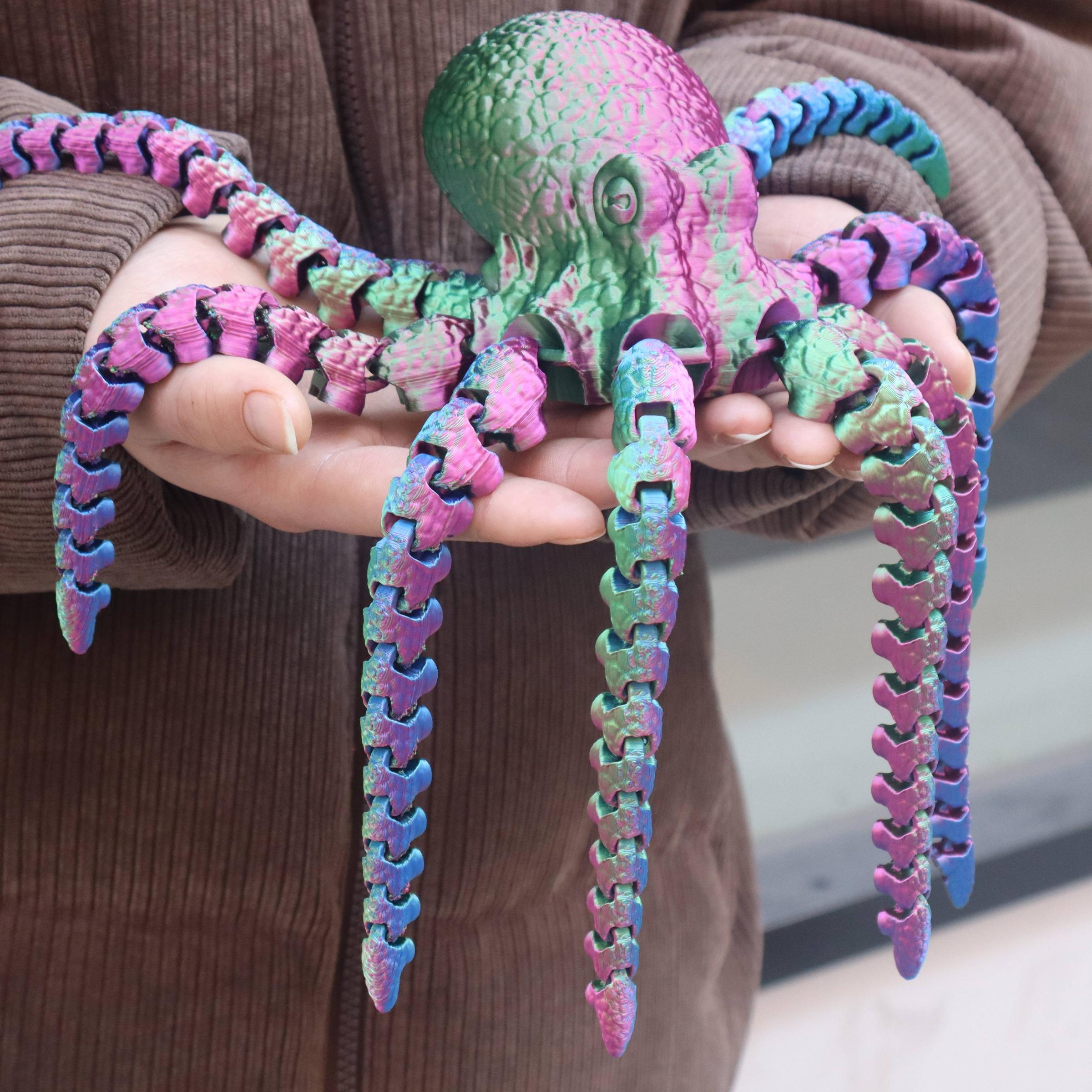 3D Printed Octopus Design Ornament, 1 Count Colorful Joint Movable Octopus Statue, Home Decor for Living Room, Bedroom, Party Decoration, Animal Design, Home Decor Ornaments