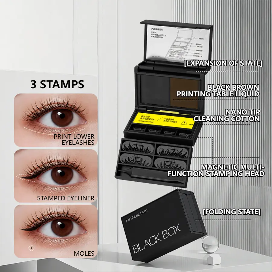 Han Jilian Waterproof Sweatproof Eye Makeup Stamp Pen Black Box Set Lower Eyelash Eyeliner