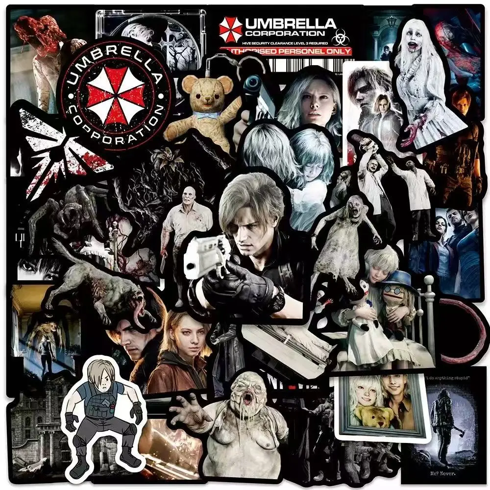 50 Sheets Resident Evil 9 Biohazard 9 Requiem Game Leon Stickers, Handmade Paper Stickers for Fans, Scene Stickers, Perfect Gift for Enthusiasts