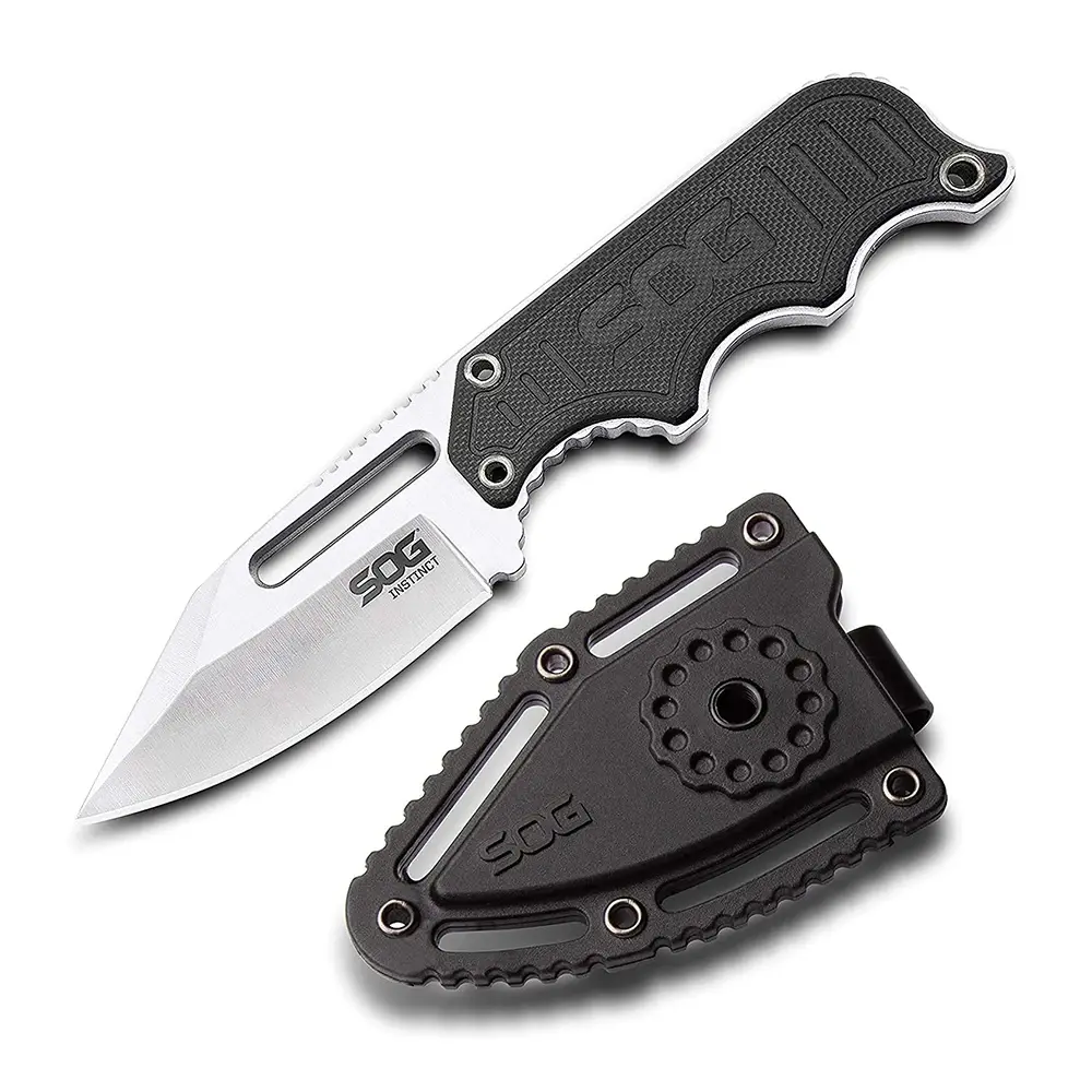 Mini Fixed Blade Knife EDC Knife Instinct Boot-Knife Premium Stainless Steel Blade Knife G10 Handle Knife Outdoor Hiking self defense tactical knife Camping Fishing Tool Knife with K Sheath Pocket Knife
