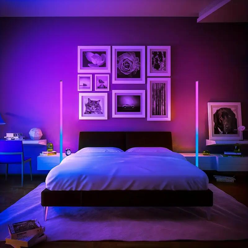 RGB Corner Floor Light, APP Control Color Changing Corner Light, Music Sync Modern Floor Light, Ambient Light for Living Room, Bedroom, Game Room, Smart, Smart Lamp