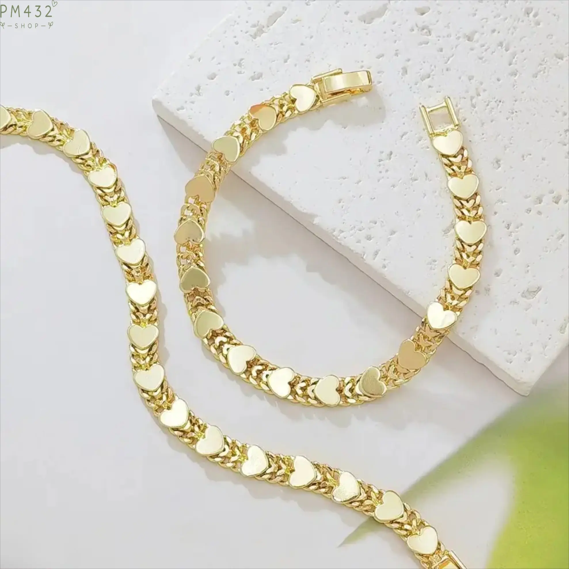 14K Gold Plated Double Row Cuban Link Bracelet for Women, Heart Charm Chunky Curb Chain Bracelet, Smooth Polished Stackable Wrist Jewelry, Trendy Love Fashion Bracelet Gift for Birthday, Anniversary & Everyday Wear