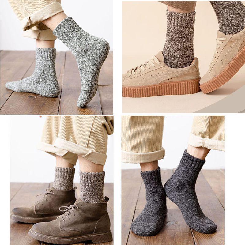 10 Pairs of Men's Socks Crew Classic Solid Mid-calf Work Socks 10 Pack 10 Set Plain Elastic Warm Casual Soft Dual Defense Socks for Fall Autumn Winter Comfy Man's Socks for Sports Athletic Daily Wear Running Traveling