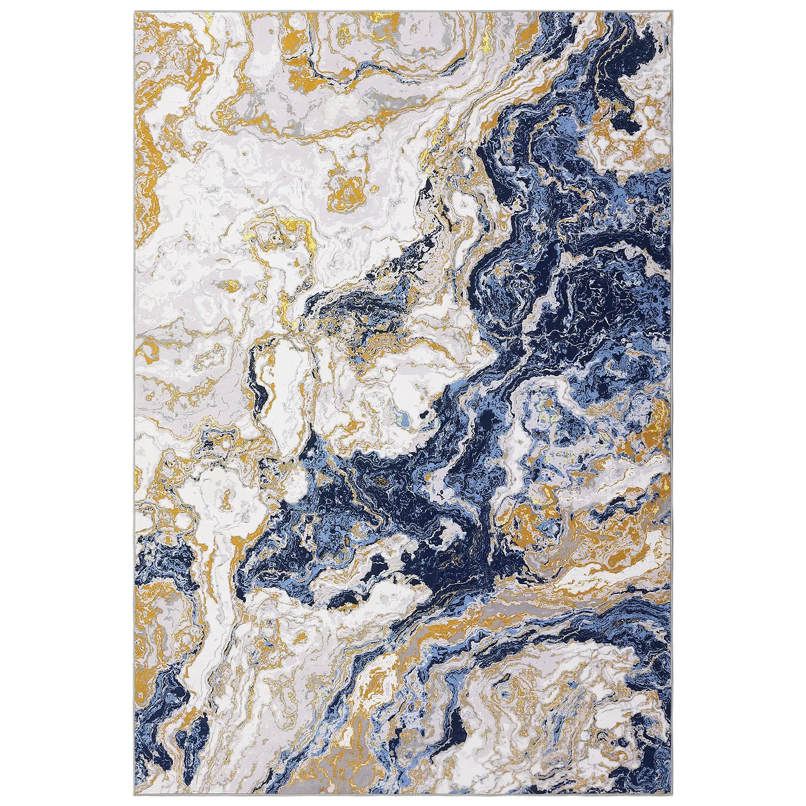 Modern Abstract Marble Area Rug – Washable Non-Slip Low Pile Carpet, Soft Soft Indoor Rug for Living Room, Bedroom, Dining, Kitchen, Hallway, Entryway – Durable, Easy Care