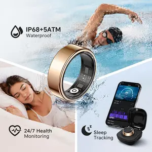 Health Smart Ring Fitness Tracker Device, Waterproof Multi-Sport Activity Tracker, No Subscription Fee, Lightweight Wearable for Men & Women, Compatible with iOS & Android management