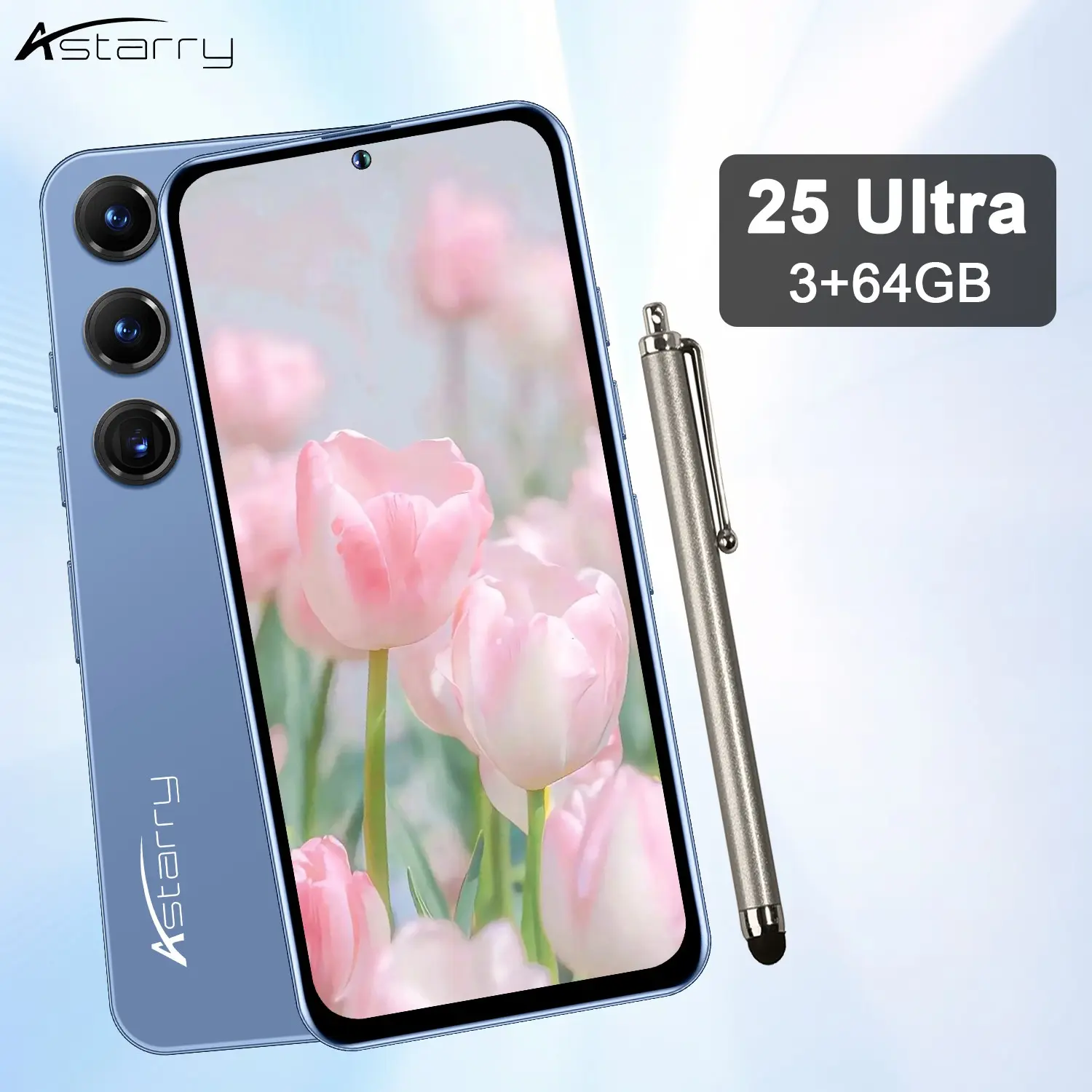 Astarry-6.56-Inch 25 Ultra Smartphone, Android System, 3gb+64GB RAM, 500+13mp Camera, 3800mah Battery, 4g Network, Dual Sim, WiFi, Bluetooth-compatible, GPS