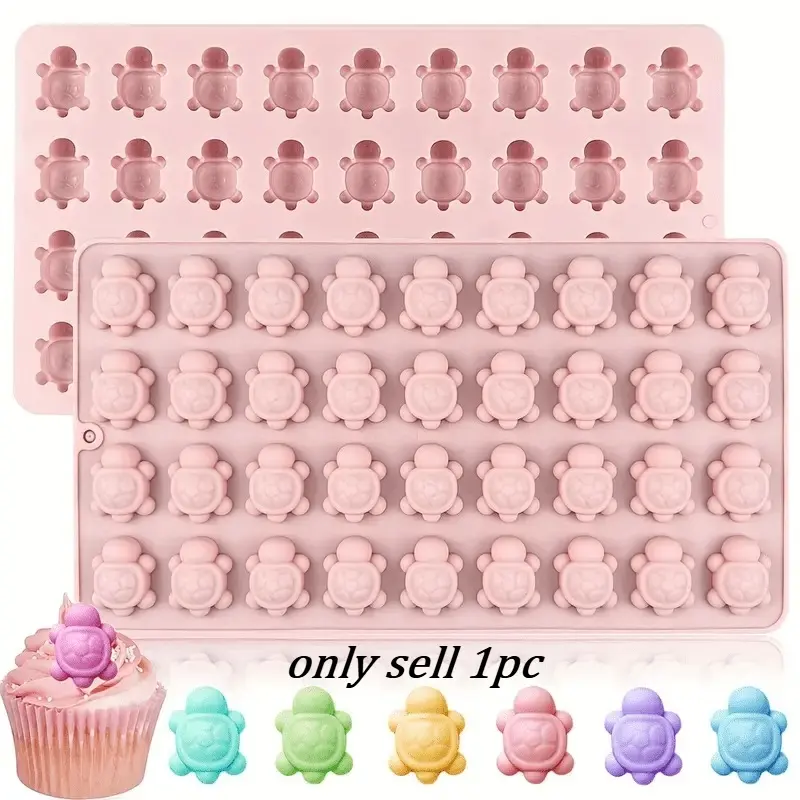 36 Cavity Mini Turtle Silicone Mold, Small Turtle Shape Silicone Molds for Chocolate, Candy, Ice Cubes, Cake Decoration, Fondant, Gummy, Jello and Dessert Baking