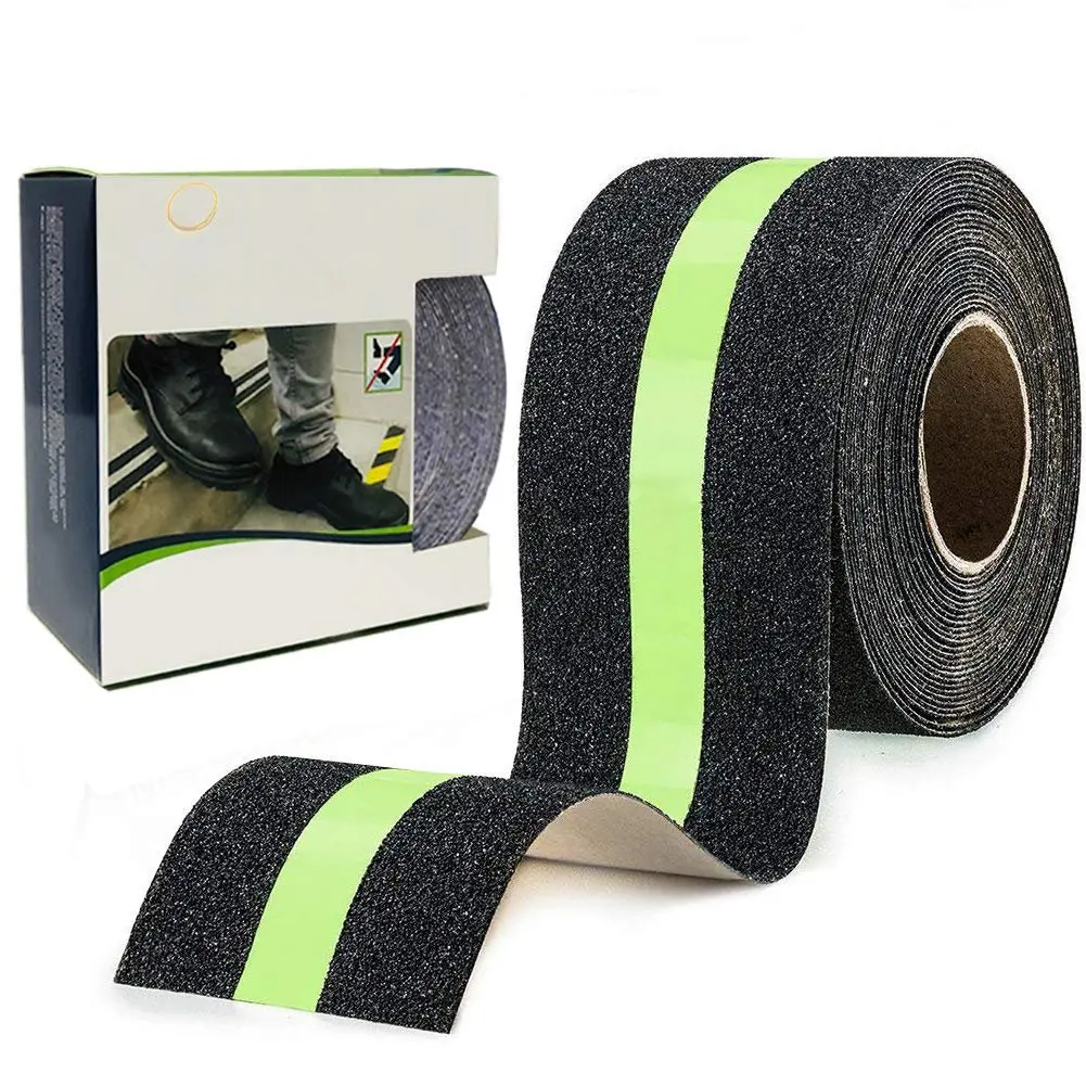 Anti Slip Grip Tape, Non-slip Traction Tapes with Glow in the Dark  the Risk of Slipping for Indoor or Outdoor Stair Tread Step and Other Slippery Surfaces - Keeps You Safe, 2 Inch x 16.4 Foot