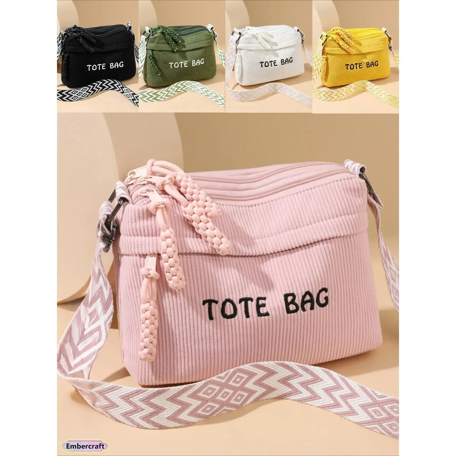 Women's Everyday Aesthetic Purses, Casual Letter Print Crossbody Bag, Trendy Adjustable Wide-Strap Messenger Bag, Hands-Free Slouchy Tote for Shopping & Travel, Purses Crossbody Bag