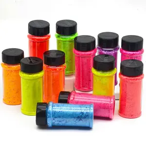 24pcs 2 oz Neon Chunky Glitter Shakers Fluorescent Sequins for Snow Globe Cups, DIY Crafts, TumblersNail Art Decoration Accessories