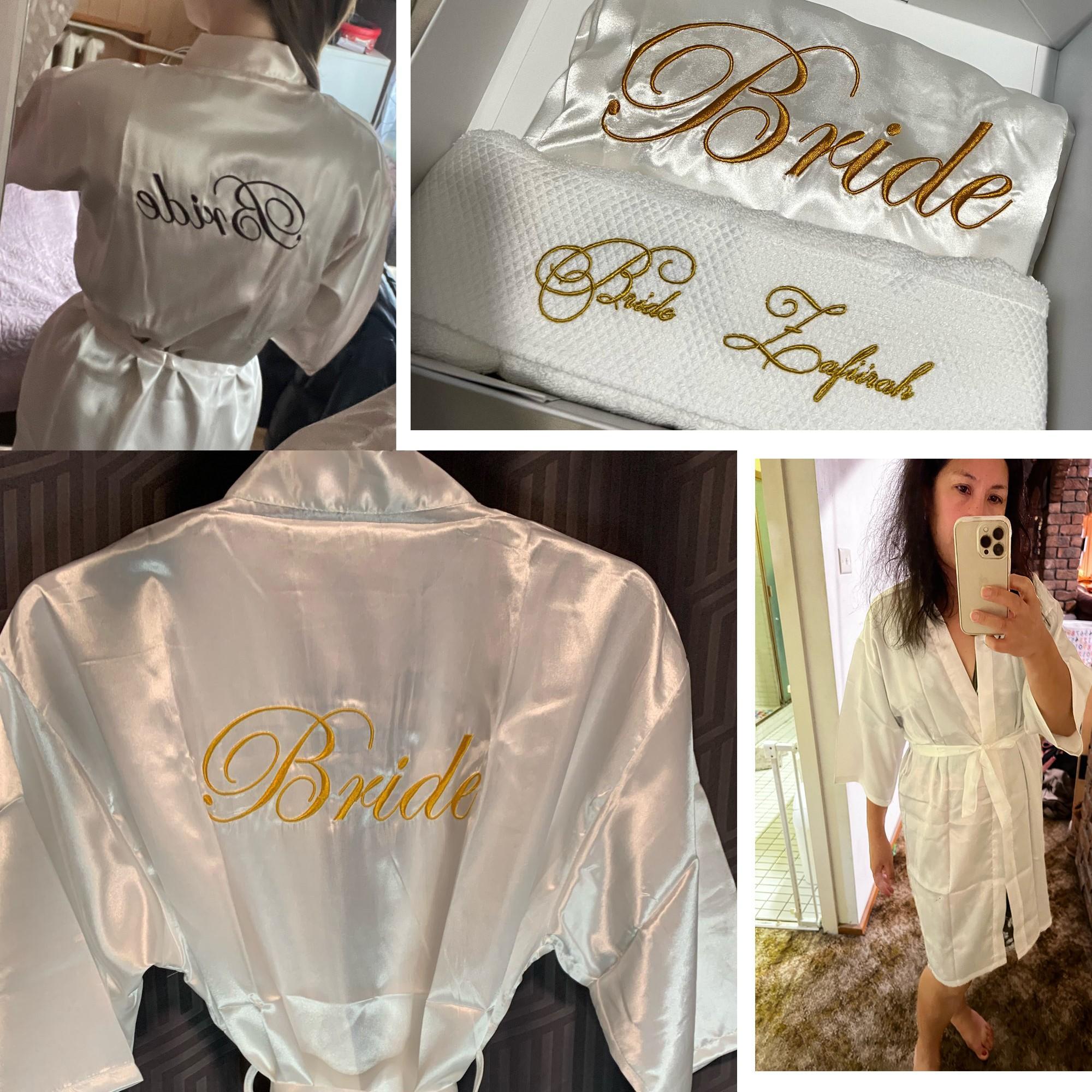 Wedding Bride Bridesmaid Robe Dressing Gown Women Bathrobe Nightgown Short Sleepwear Casual Flower Kimono Geisha M L XL