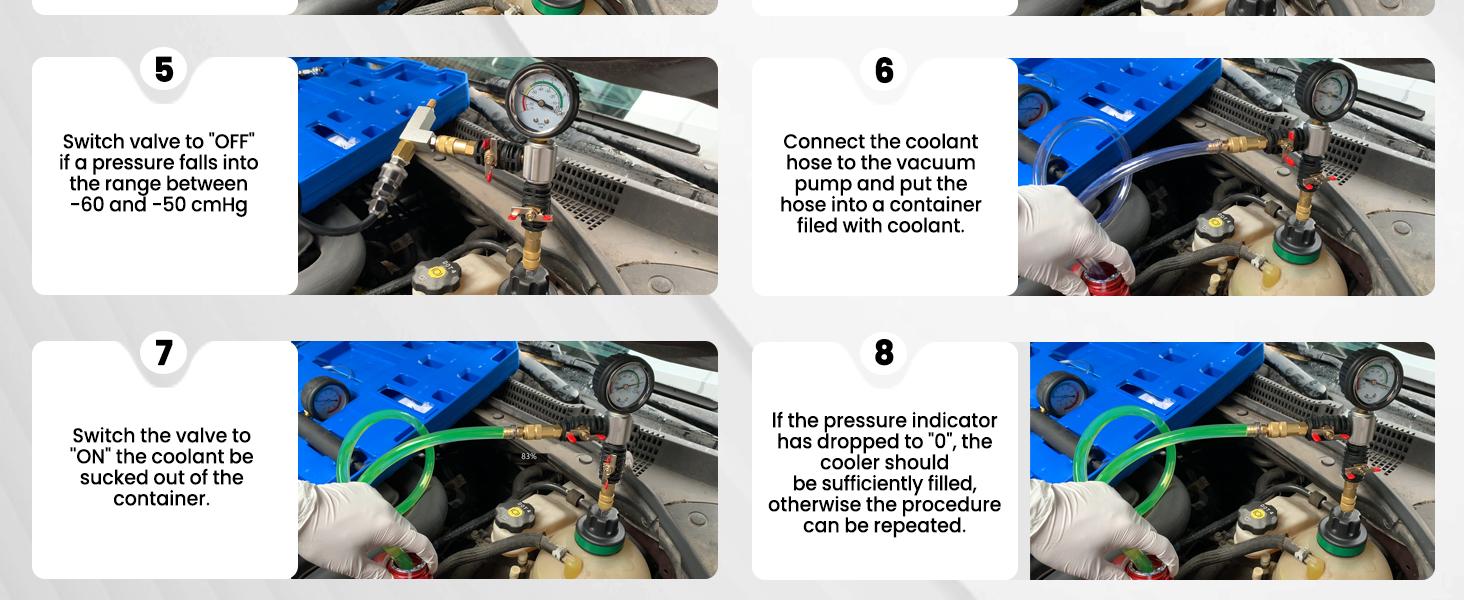 28pcs Radiator Pressure Tester Coolant Pressure Tester and Vacuum Refill Kit for Automotive Cooling System Tank Leakage Detection