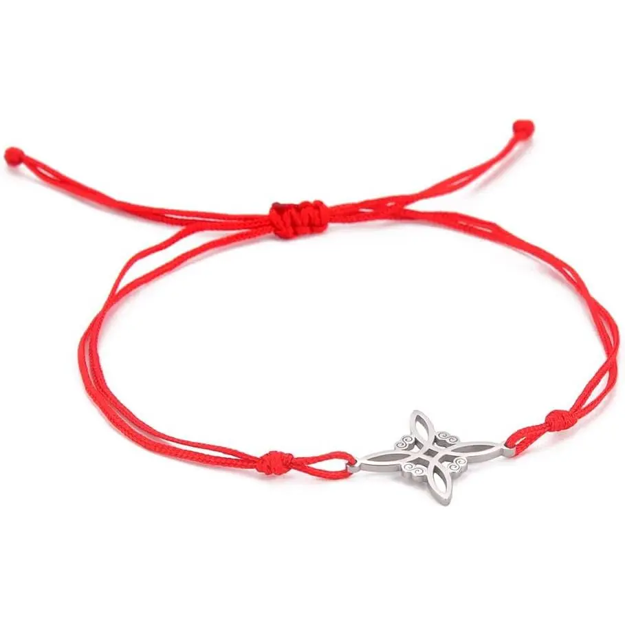 Bracelet   Braided Wax Cords Adjustable Bracelet for Women Witches Knot