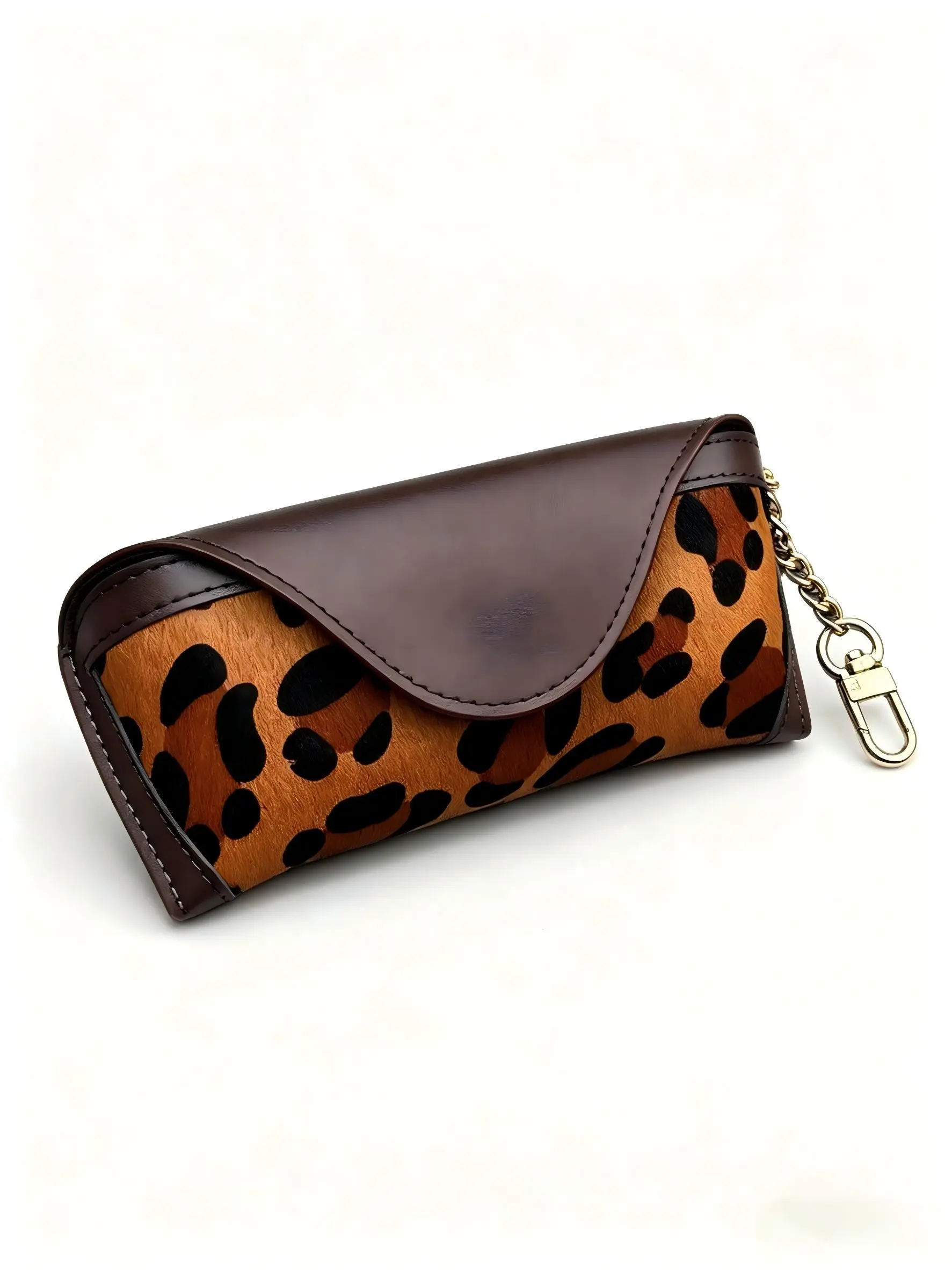 New Unisex Anti-Pressure Glasses Case, Leopard Print Horsehair Texture Portable Eyewear Storage Bag, Prescription Sunglasses Box, Portable Eyewear Organizer, Eyeglasses Holder