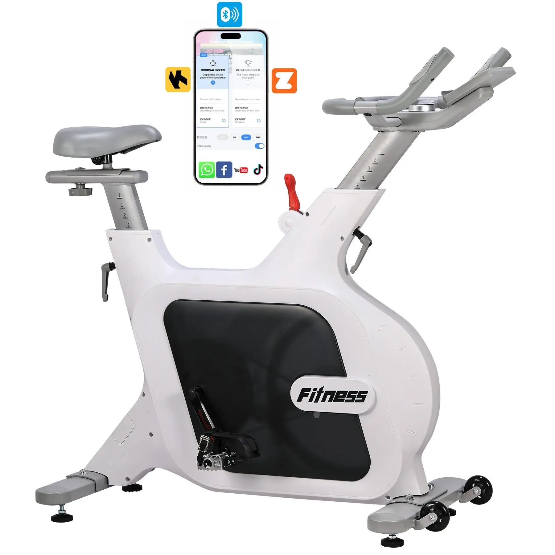 32-Level Silent Magnetic Resistance Stationary Exercise Bike - Heavy Flywheel - Comfortable Adjustable Seat - LCD Tracking Pulse, Calories & Distance - Indoor Home Cardio Workout Cycling Bike
