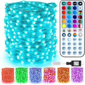 Color Changing Fairy Lights, 66ft 200 LED Easter Fairy Lights with Remote, Pastel Twinkle Light Dimmable Christmas Light Rainbow Xmas Lighting for Xmas Easter Halloween Party Wedding Tree