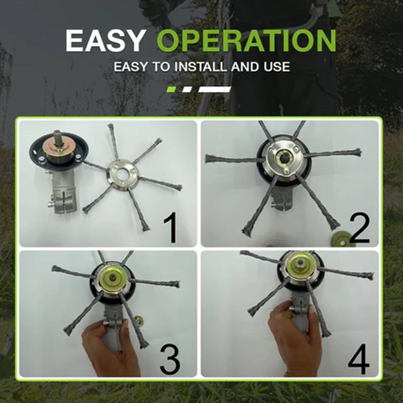 6/8/9inch Steel Wire Wheel Head Grass Trimmer Head Universal Weed Brush Fit Straight Shaft Brushcutter Removal Moss Rust electric cordless string trimmer
