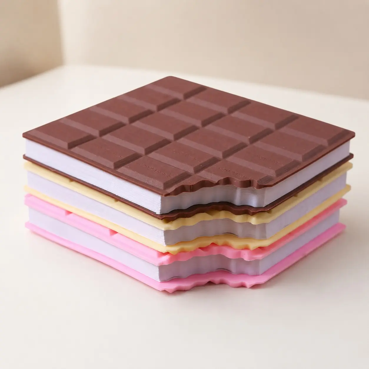 Scented Chocolate Notepad Cute Biscuit Shape 80-Page Mini Pocket Notebook Novelty Memo Pad for School Office Stationery