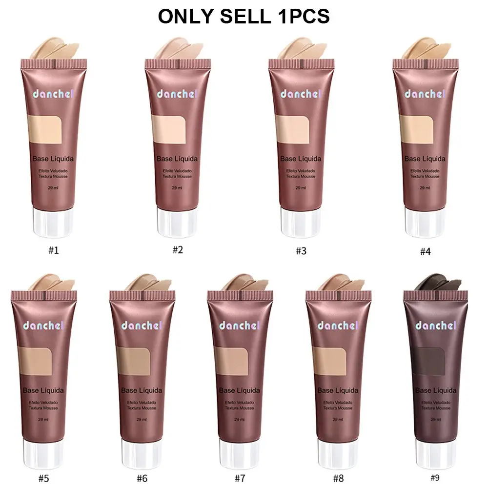 Single Pack 9-Color Mousse Velvet Foundation Liquid, Lightweight Natural Face Makeup for Natural Finish, Perfect for Daily Use & Special Occasions