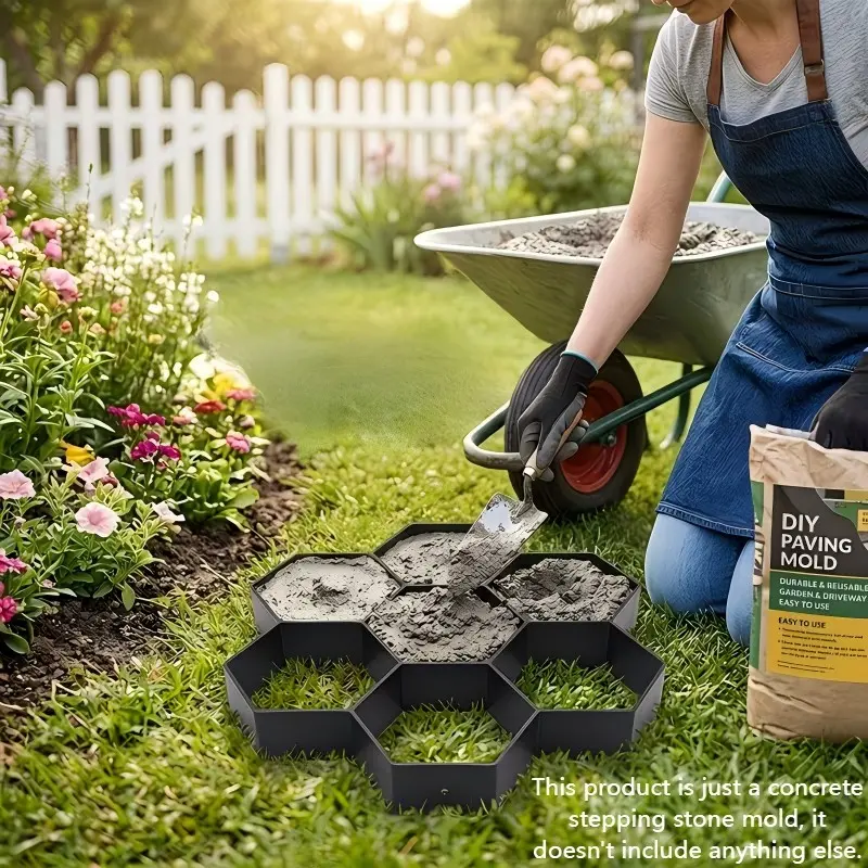 Reusable Plastic Concrete Mold, DIY Garden Path Mold, Durable Weather-Resistant, Easy Demolding, for Walkways, Courtyards, Landscaping