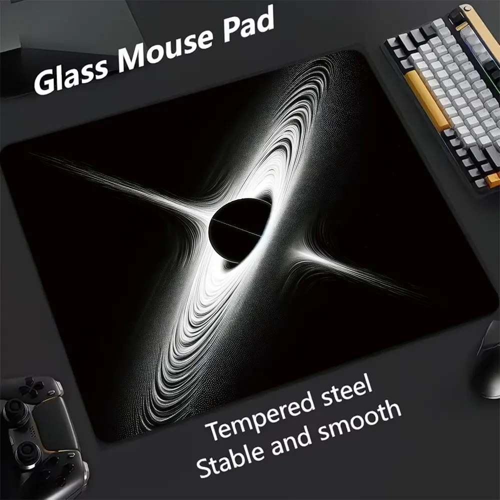 Cosmic Planet Glass Mouse Pad, Ultra-Smooth Tempered Glass, Large Size Gaming Mouse Pad, Ideal for Esports and Office Use