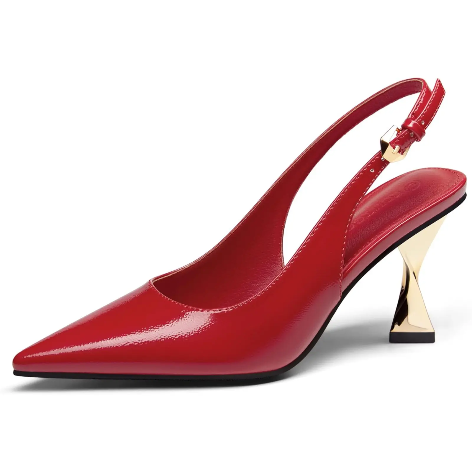 Coutgo Women's Kitten Heels Slingback Pointed Closed Toe Pumps Comfortable Dress Shoes for Work Wedding Party