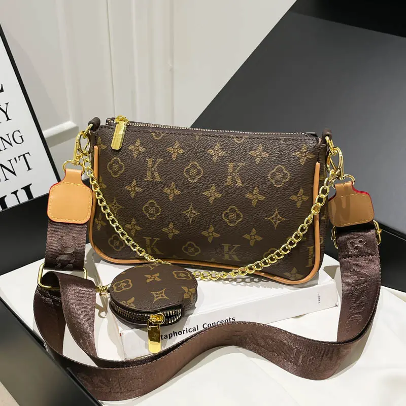 Classic Two-In-One Mahjong Bag, 2026 New Trendy Versatile Vintage Bag, PU Leather Bag, Fashionable Patterned Bag, Floral Underarm Bag, Single Shoulder Crossbody Chain Bag, Casual Trendy Bag