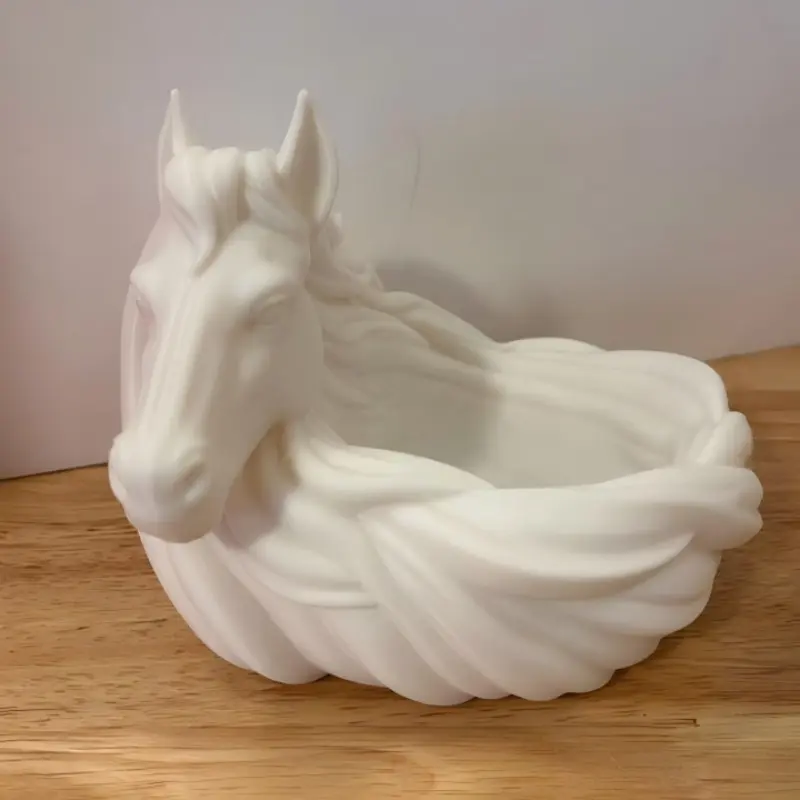 Horse Shaped Keychain Bowl, Decorative Resin Animal 3D Printed Craft Gift Item, Unique Cute Horse Design Accessory, Collectible Ornaments, Perfect for Keys & Small Items Storage