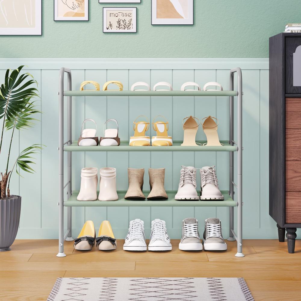 SUOERNUO Adjustable Shoe Rack - 2-5 Tier Steel Organizer! Holds 8-20 pairs of shoes, boots, or sneakers. Non-slip, tool-free assembly, space-saving for small spaces. Durable & easy to clean—perfect for homes, dorms, or offices