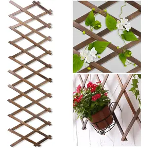 Lattice Fence Panels for Outside 13.4"x78.8" Expandable  Wooden Wall Trellis Board Decorative Lattice Trellis Frame for Climbing  Vine Ivy Rose Outdoor Balcony Garden 1 count
