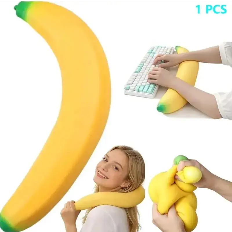 Giant Banana Squishy Toy | Jumbo Squishy Stress Relief for Adults | Durable TPR Sensory Fidget Toy for Anxiety & Focus | Large, Soft, No Chemical Smell, Squishy Fidgets